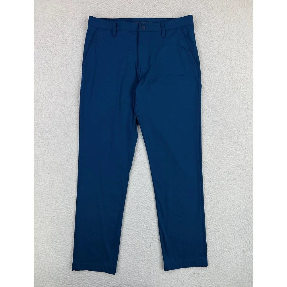 Rhone Pants Mens 31x30 Blue Commuter Slim Tapered Performance Golf Tech Chino